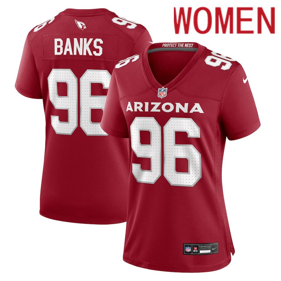 Women Arizona Cardinals #96 Eric Banks Nike Cardinal Game NFL Jersey